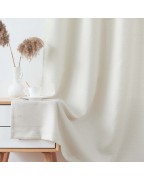 White linen textured curtains